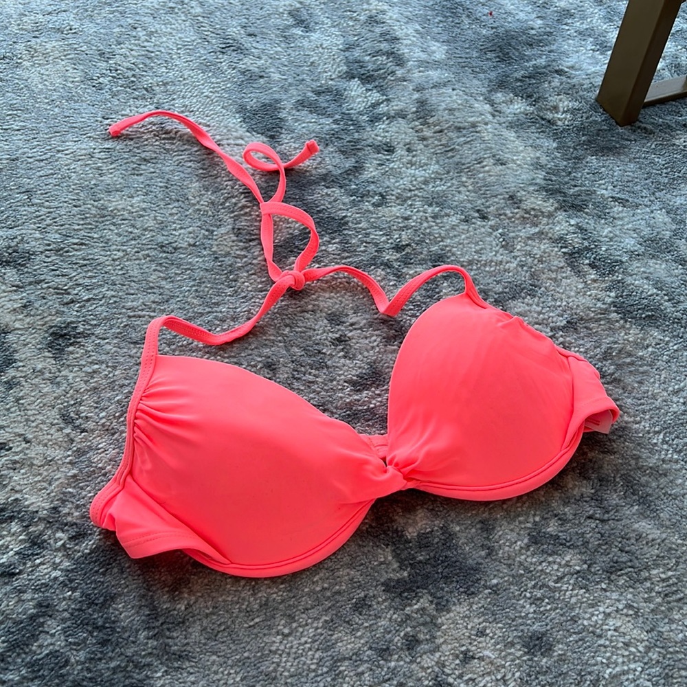 Bright pink bikini top